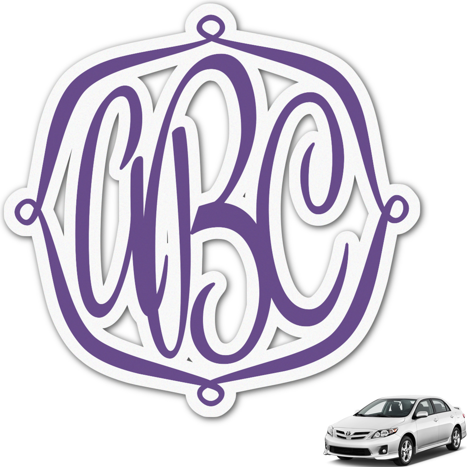 Custom Monogram Car Decals, Design & Preview Online